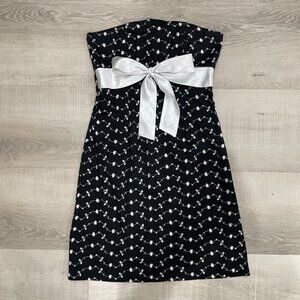 Black and White Strapless Minidress